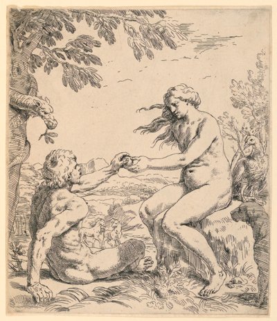 Adam und Eva von Simone Cantarini