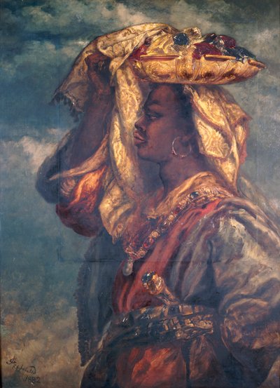 Schwarzes Mädchen mit Früchten, 1882 von Sir John Gilbert