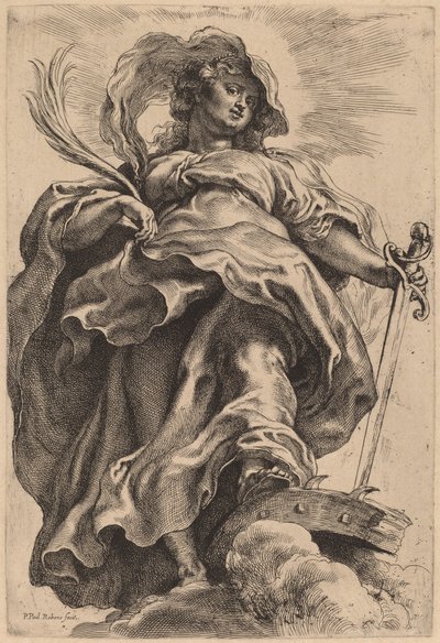 Heilige Katharina in den Wolken von Sir Peter Paul Rubens