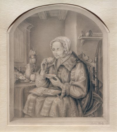 Frau beim Kaffeetrinken von Sophie Hartz