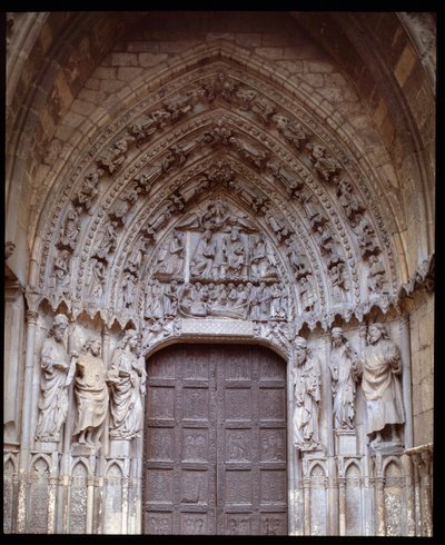 Ansicht des gotischen Portals von Spanish School