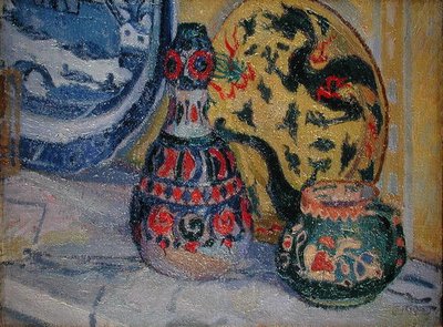 Stillleben mit orientalischen Figuren von Spencer Frederick Gore