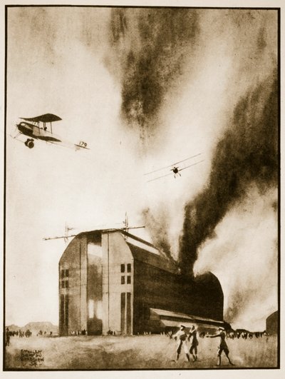 Avros Angriff auf Friedrichshafen, 21. November von Stanley Orton Bradshaw