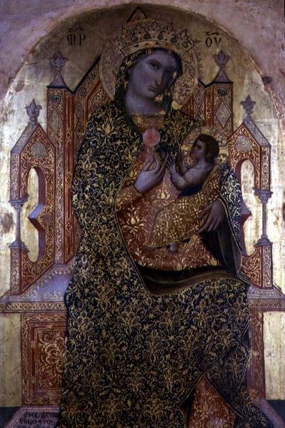 Madonna und Kind auf dem Thron von Stefano Veneziano