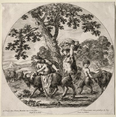 Eine Satyrfamilie auf Reisen von Stefano della Bella
