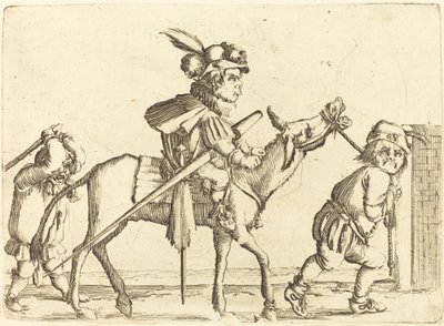 Zwerg reitet auf einem Esel von Stefano della Bella