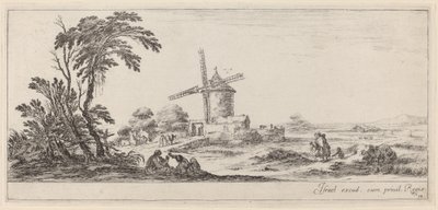 Landschaft mit Windmühle von Stefano della Bella