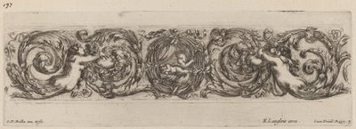 Ornamentale Fries mit Amor und Psyche von Stefano della Bella