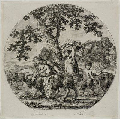 Satyrfamilie beim Spaziergang von Stefano della Bella