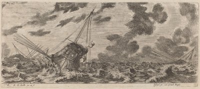 Schiff im Sturm, 1644 von Stefano della Bella