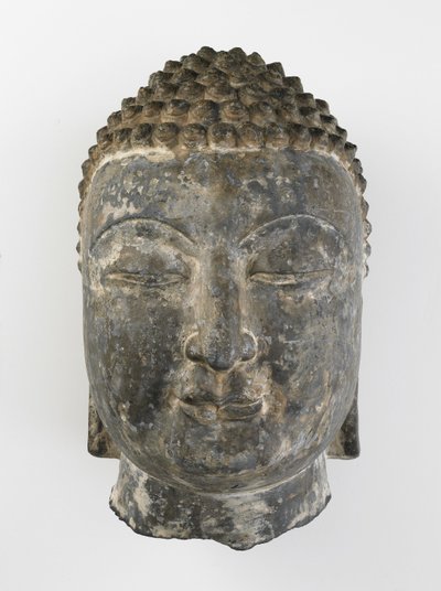 Kolossaler Kopf des Buddha von Sui Dynasty Chinese School