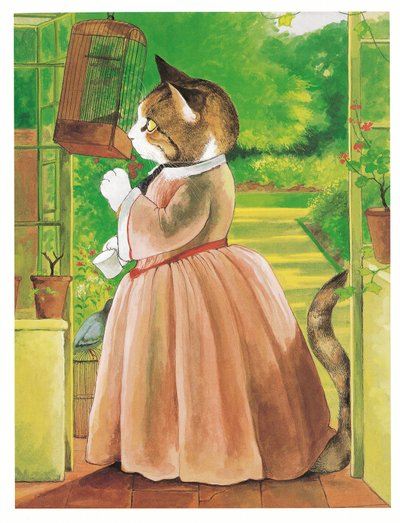 Illustration aus Pre-Raphaelite Cats (veröff. 1999) von Susan Herbert