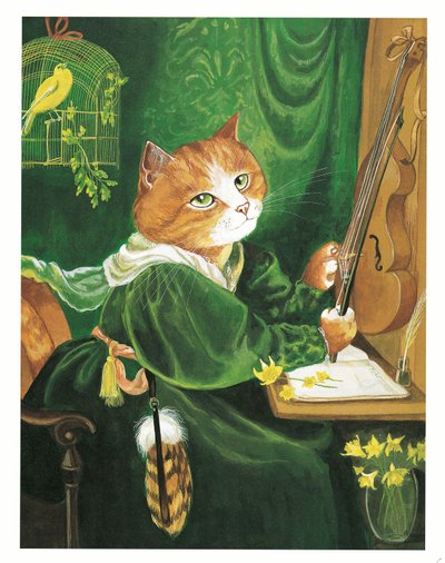 Illustration aus Präraffaelitische Katzen (veröff. 1999) von Susan Herbert