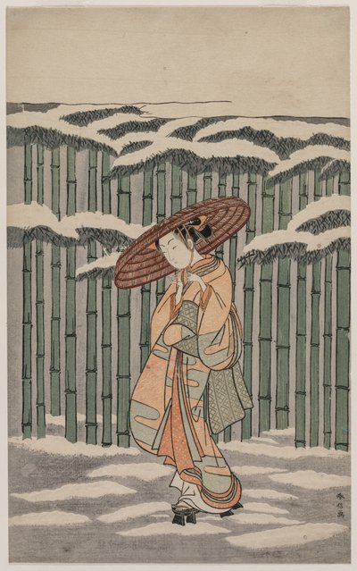 Durch den Bambushain gehen von Suzuki Harunobu