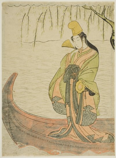Shirabyoshi-Tänzerin stehend im Asazuma-Boot von Suzuki Harunobu
