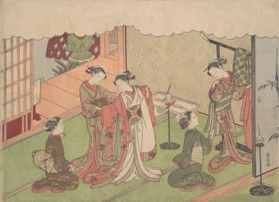 Die Hochzeitszeremonie, wahrscheinlich 1768 von Suzuki Harunobu