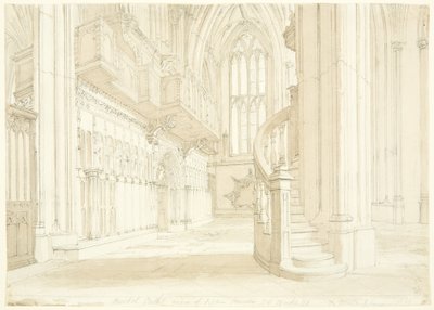 Ansicht der Orgelwand der Kathedrale von Bristol von T.H. Clarke