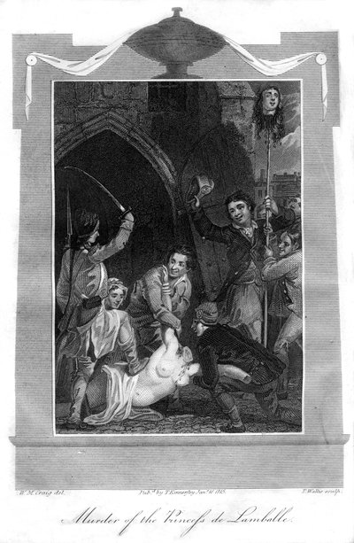 Mord an der Prinzessin de Lamballe, 1816 von T. Wallis