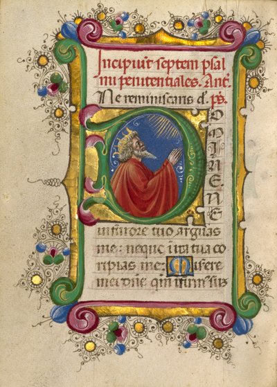 Initiale D: David im Gebet von Taddeo Crivelli