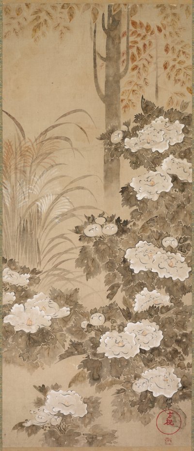 Blumen und Laub des Herbstes, Mitte 1700er Jahre von Tatebayashi Kagei