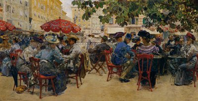 Cafe Tomaselli in Salzburg von Theodor Josef Ethofer