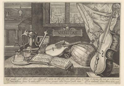 Vanitas-Stilleben mit Musikinstrumenten von Theodor Matham