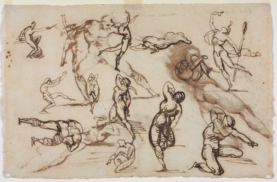 Blatt mit Skizzen verso, 1819 von Theodore Gericault