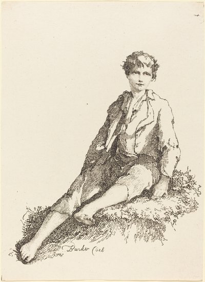 Sitzender Junge von Thomas Barker
