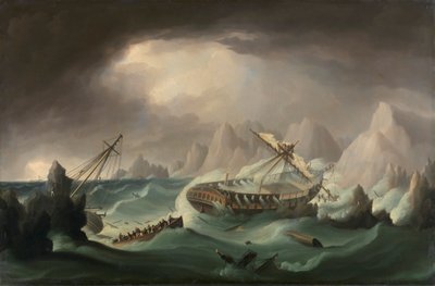 Schiffswrack vor einer felsigen Küste von Thomas Buttersworth