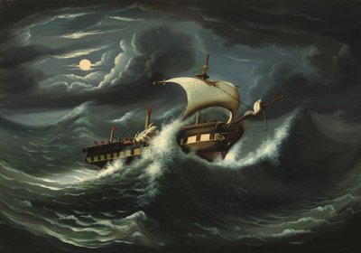 Sturmgepeitschte Fregatte, Mitte des 19. Jahrhunderts von Thomas Chambers