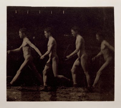 Marey-Rad Fotografien eines unbekannten Modells, 1884 von Thomas Eakins