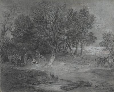 Waldlandschaft mit Zigeunerlager von Thomas Gainsborough