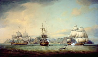 Ostindienfahrer Ceres vor St. Helena, 1788 von Thomas Luny