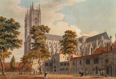 Westminster Abbey von den Schulen aus, 1790-1792 von Thomas Malton Jnr.