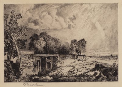 Eine rustikale Brücke von Thomas Moran