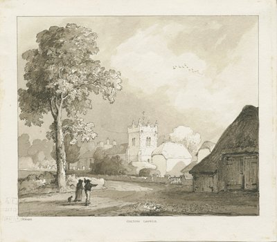 Colton Kirche: Sepia-Zeichnung von Thomas Peploe Wood