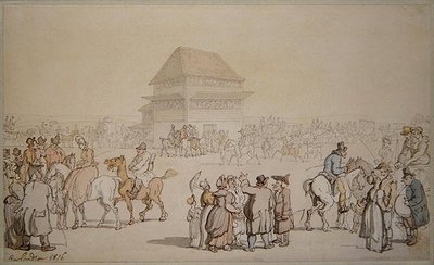 Ein überfülltes Pferderennen von Thomas Rowlandson