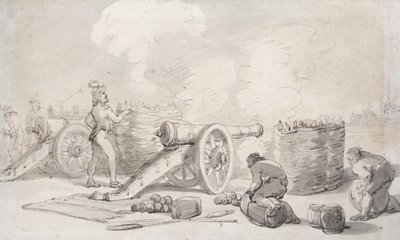Eine französische Artilleriedivision im Einsatz von Thomas Rowlandson