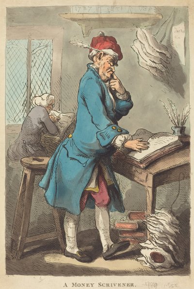 Ein Geldschreiber von Thomas Rowlandson