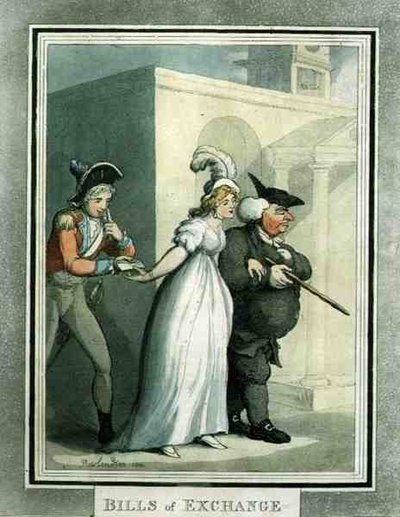 Wechselbriefe, veröffentlicht von Rudolph Ackermann von Thomas Rowlandson