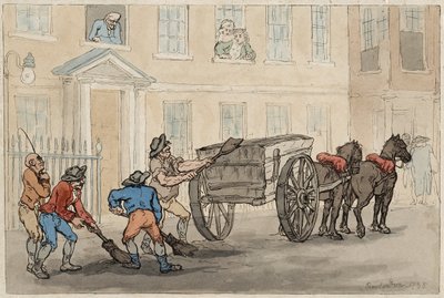 Sammeln der Nachtboden, veröffentlicht 1788 von Thomas Rowlandson