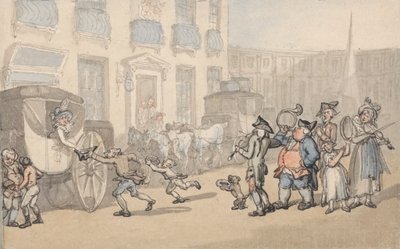 Komforts von Bath: Ankommende Kutschen von Thomas Rowlandson