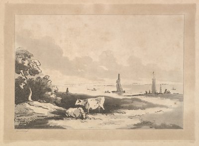 Kühe und Meereslandschaft, 1783-89 von Thomas Rowlandson