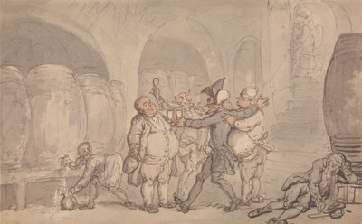 Dr. Syntax wird in den Keller eingelassen von Thomas Rowlandson