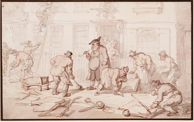 Arbeiter legen einen Gehweg an von Thomas Rowlandson