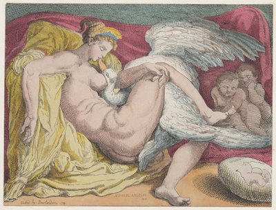 Leda und der Schwan, 1799 von Thomas Rowlandson