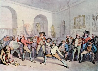 Mr. H. Angelos Fechtakademie, 1791, 1929 von Thomas Rowlandson
