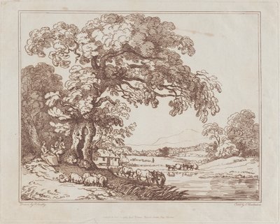 Pastorale Flusslandschaft, 1789 von Thomas Rowlandson
