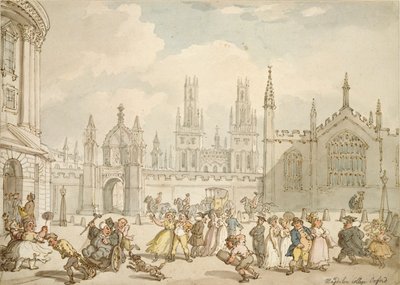 Radcliffe Square, Oxford, frühes 19. Jahrhundert von Thomas Rowlandson