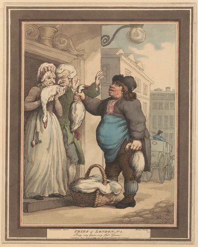 Satz von acht (2): Rufe von London von Thomas Rowlandson